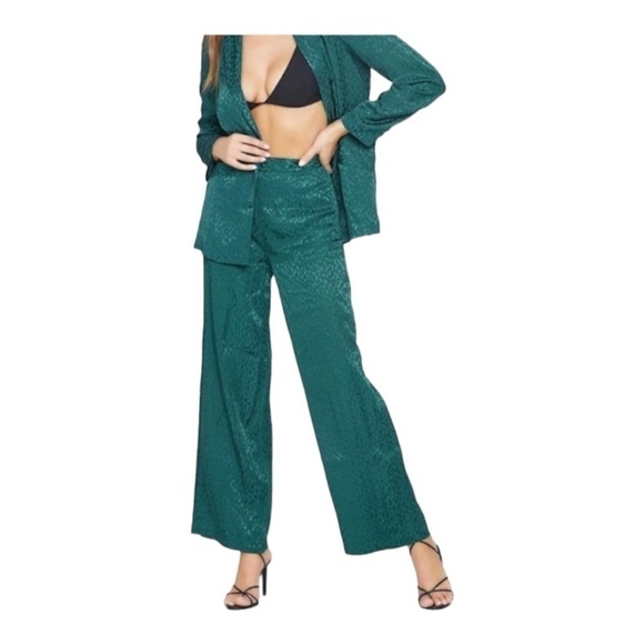 L*Space Bennytt Blazer and Harlow Satin Leopard Wide Leg Pant NWT - Picture 8 of 12